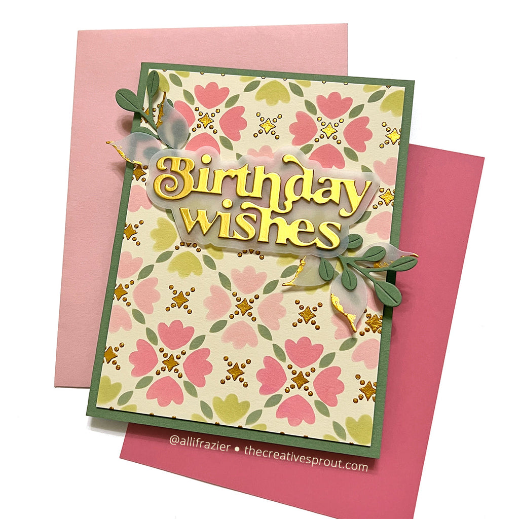 Simon Says Stamp Stencils Mosaic Tulips 1018st Splendor Birthday Card | color-code:ALT01