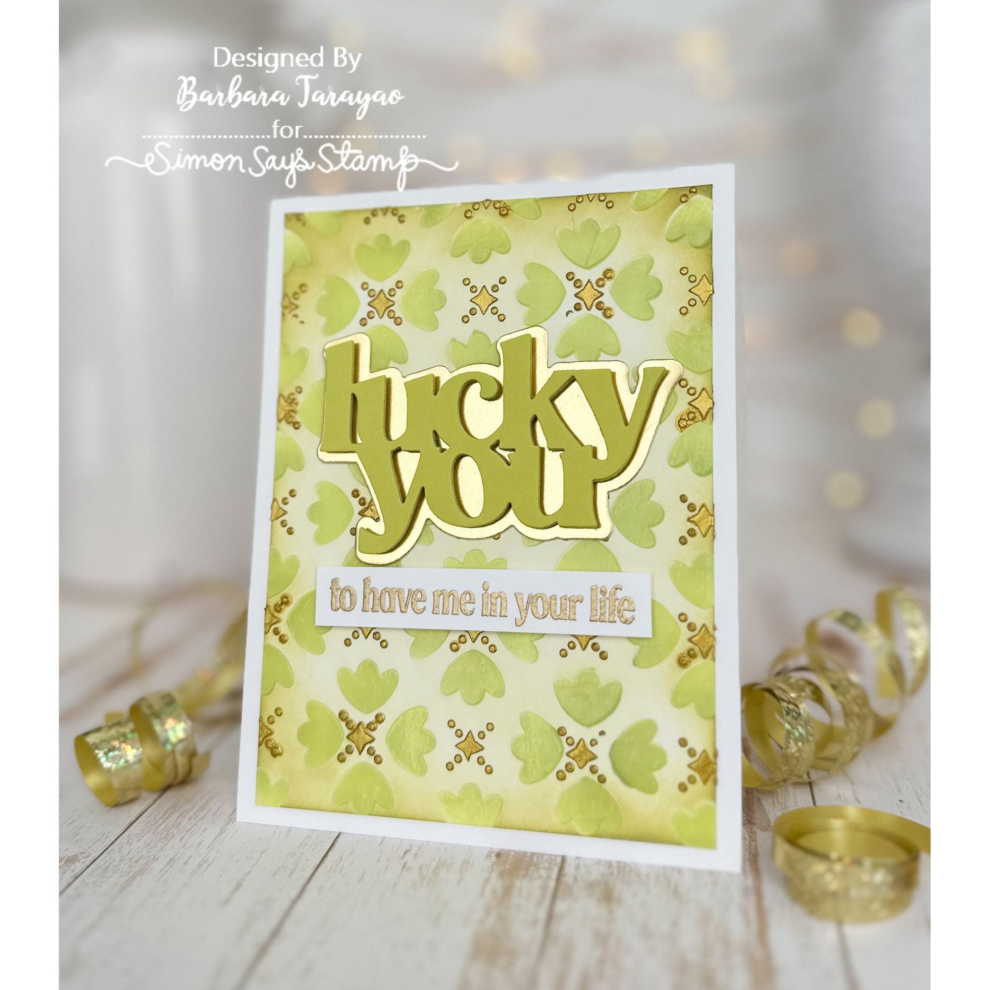 Simon Says Stamp Stencils Mosaic Tulips 1018st Splendor Lucky Card | color-code:ALT02