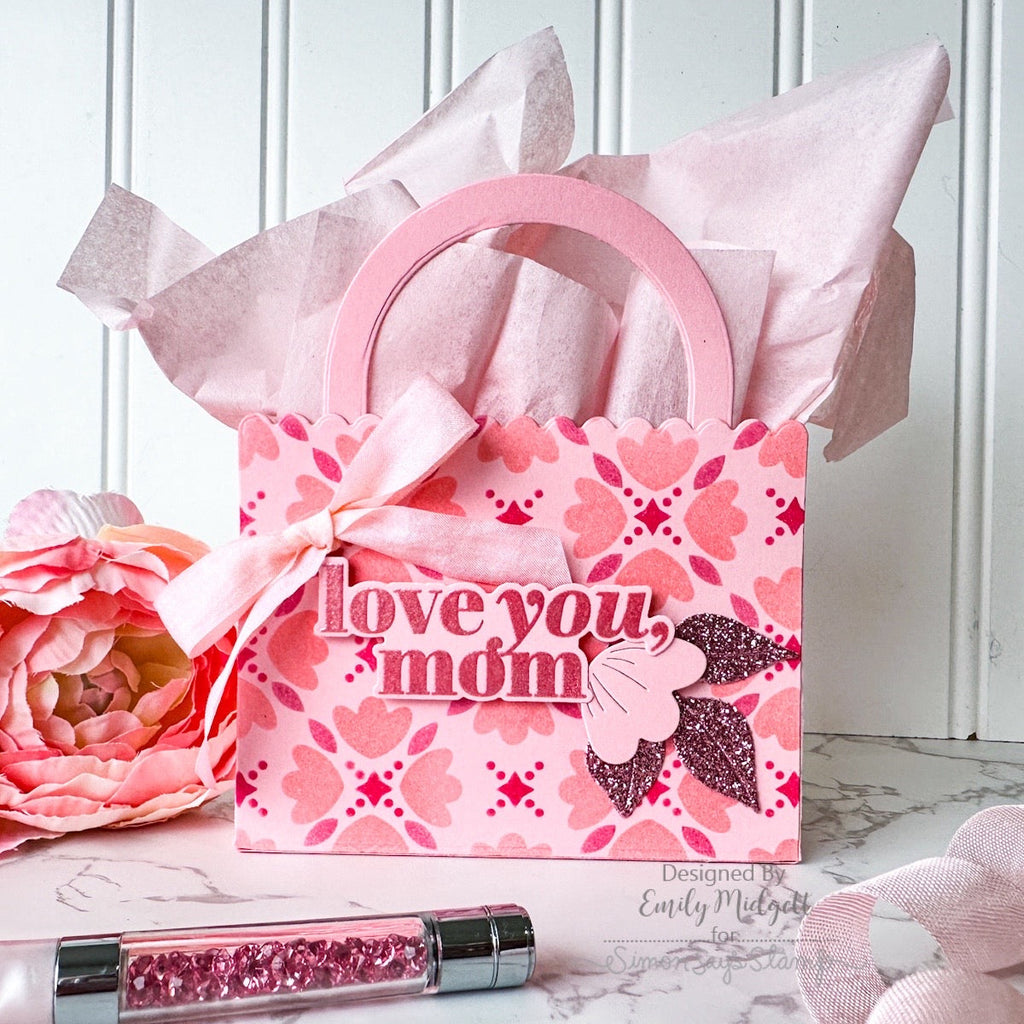 Simon Says Stamp Stencils Mosaic Tulips 1018st Splendor Mother's Day Gift Bag | color-code:ALT07