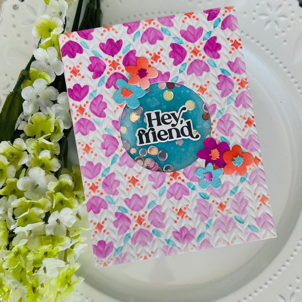 Simon Says Stamp Stencils Mosaic Tulips 1018st Splendor Friend Card