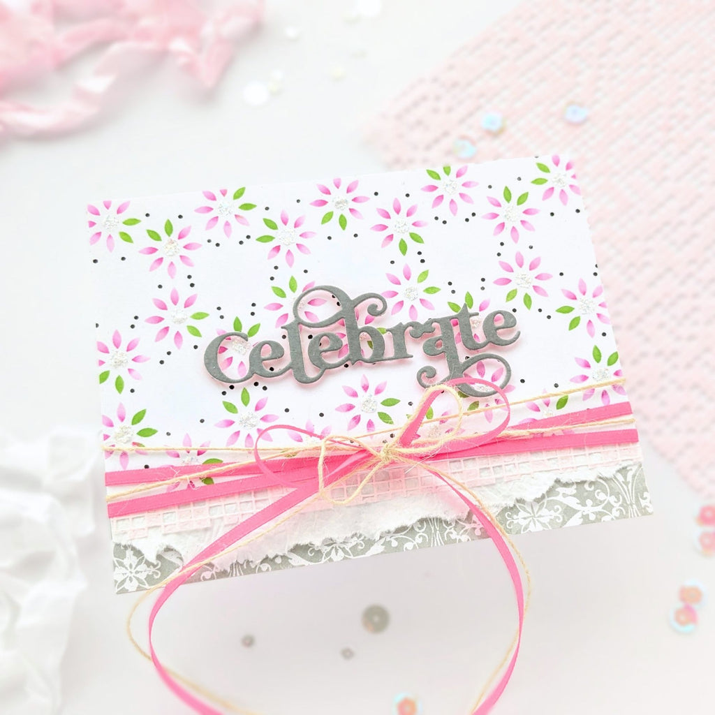 Simon Says Stamp Set of 5 Stencils Mosaic Petals 1082st You Are My Favorite Celebrate Card