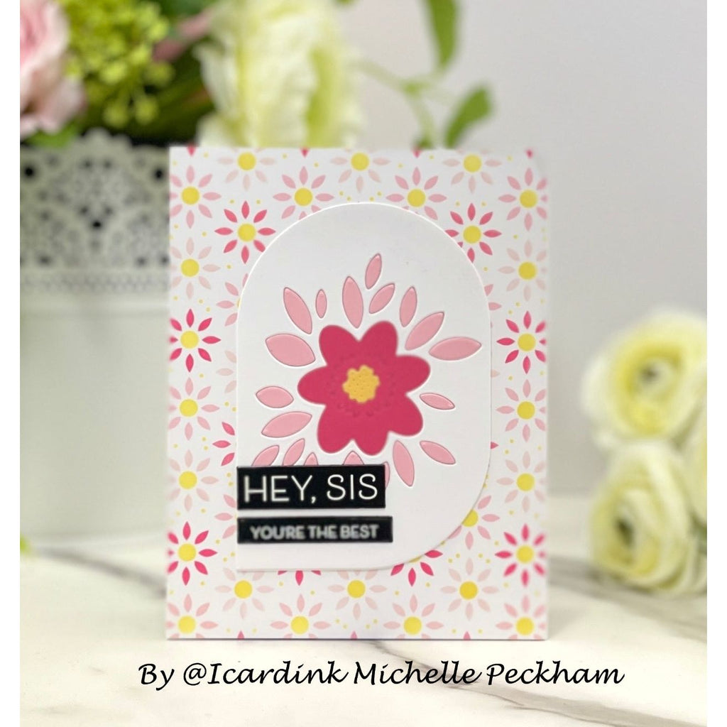 Simon Says Stamp Set of 5 Stencils Mosaic Petals 1082st You Are My Favorite Sister Card