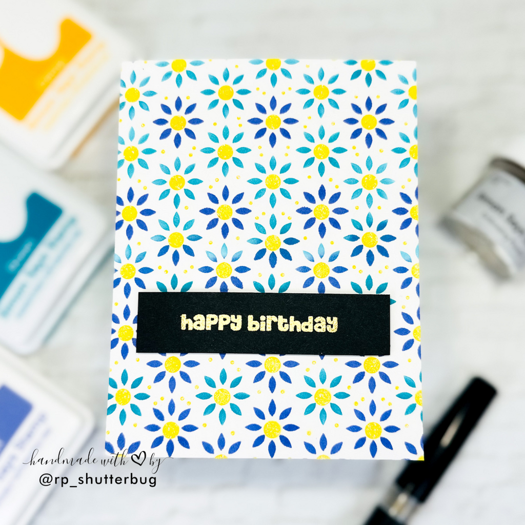 Simon Says Stamp Set of 5 Stencils Mosaic Petals 1082st You Are My Favorite Birthday Card | color-code:ALT02