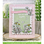 Mother's Day Card with mice and floral elements on a pink background