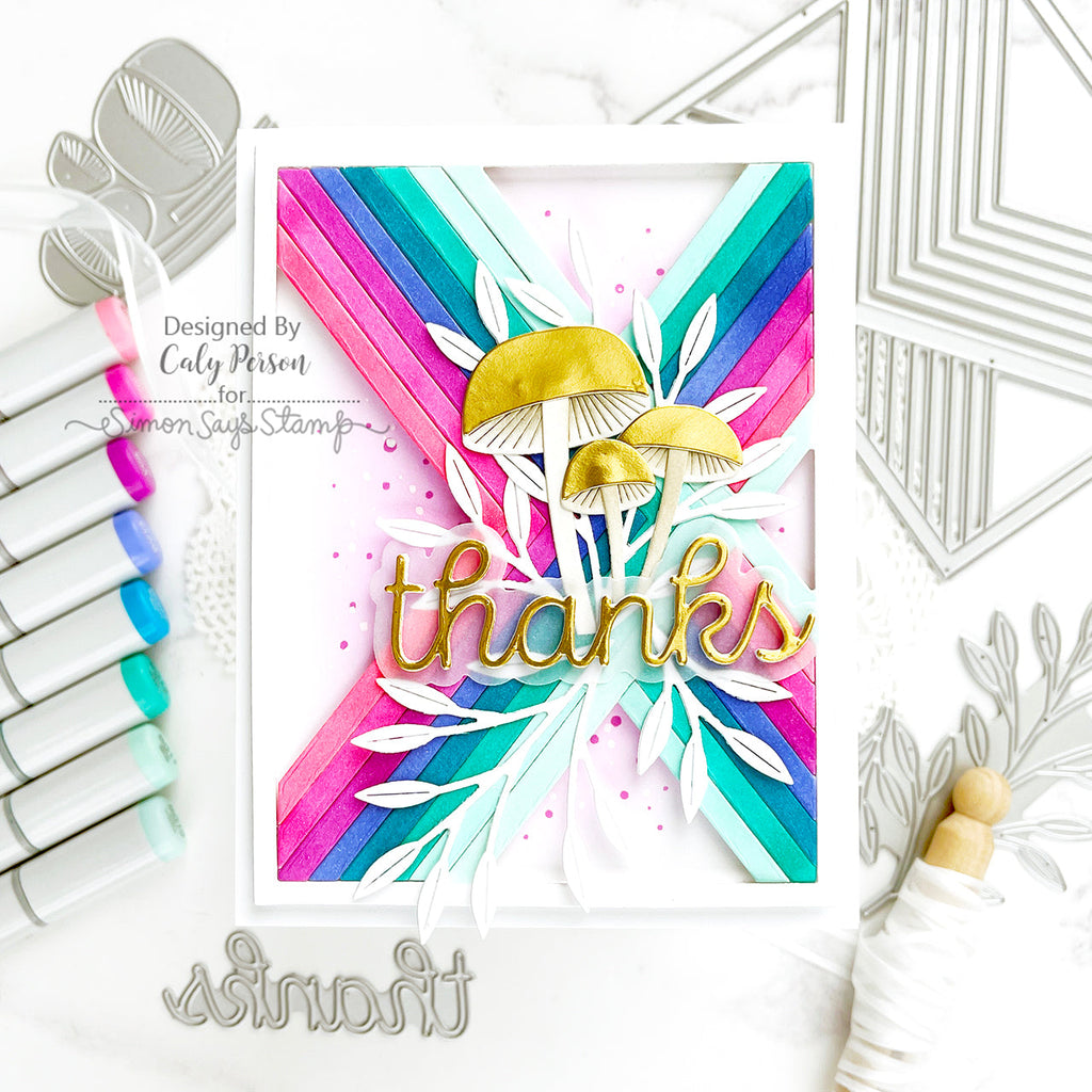 Simon Says Stamp Moving X Cover Wafer Die md112881 Season Of Wonder Thanks Card | color-code:ALT03