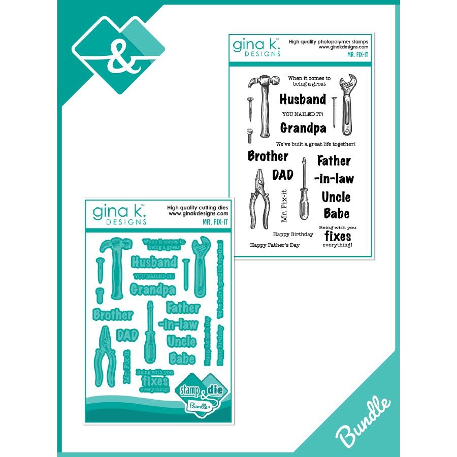 Gina K Designs Mr. Fix-It Stamps and Dies gkdie0540