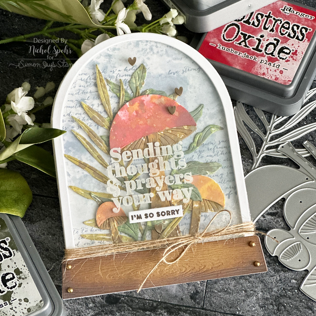 Simon Says Stamp! Simon Says Stamp TATTERED LEAVES Wafer Die s734 Mushroom Stem Sympathy Card  | color-code:ALT93
