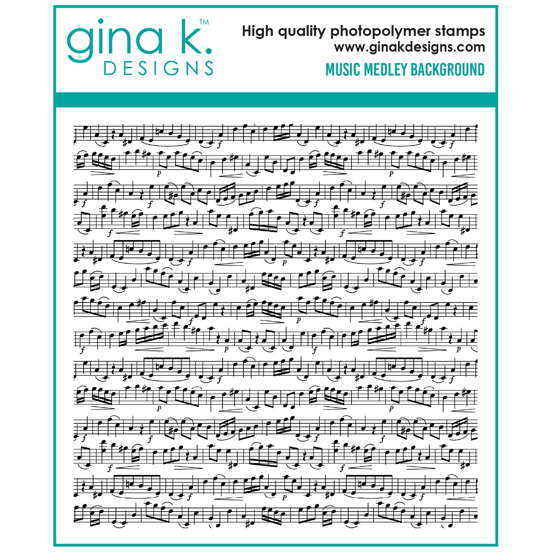 Gina K Designs Music Medley Background Clear Stamp gkd198