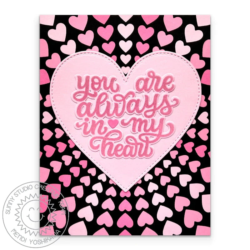 Sunny Studio My Heart Clear Stamps sscl-366 hearts