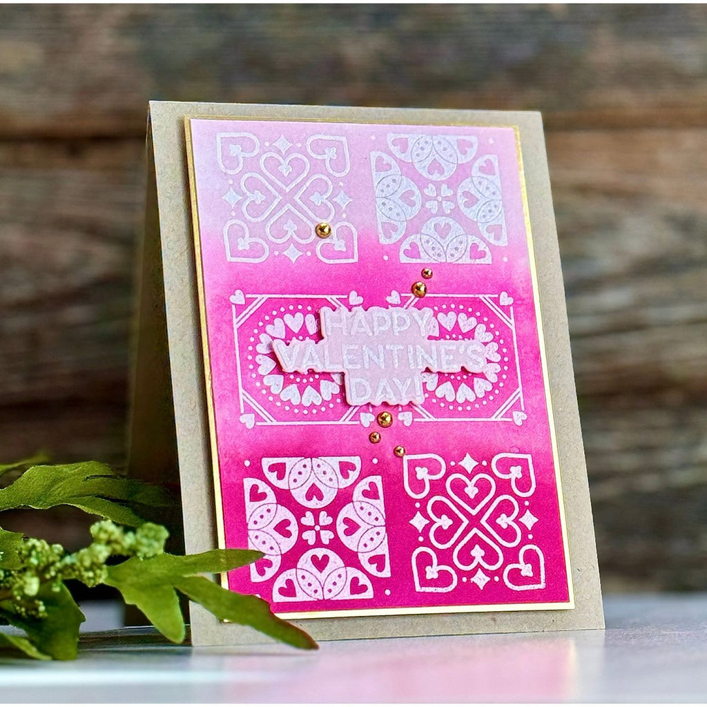 Simon Says Stamp My Love Greetings Wafer Dies sssd112993c Smitten Valentine's Day Card