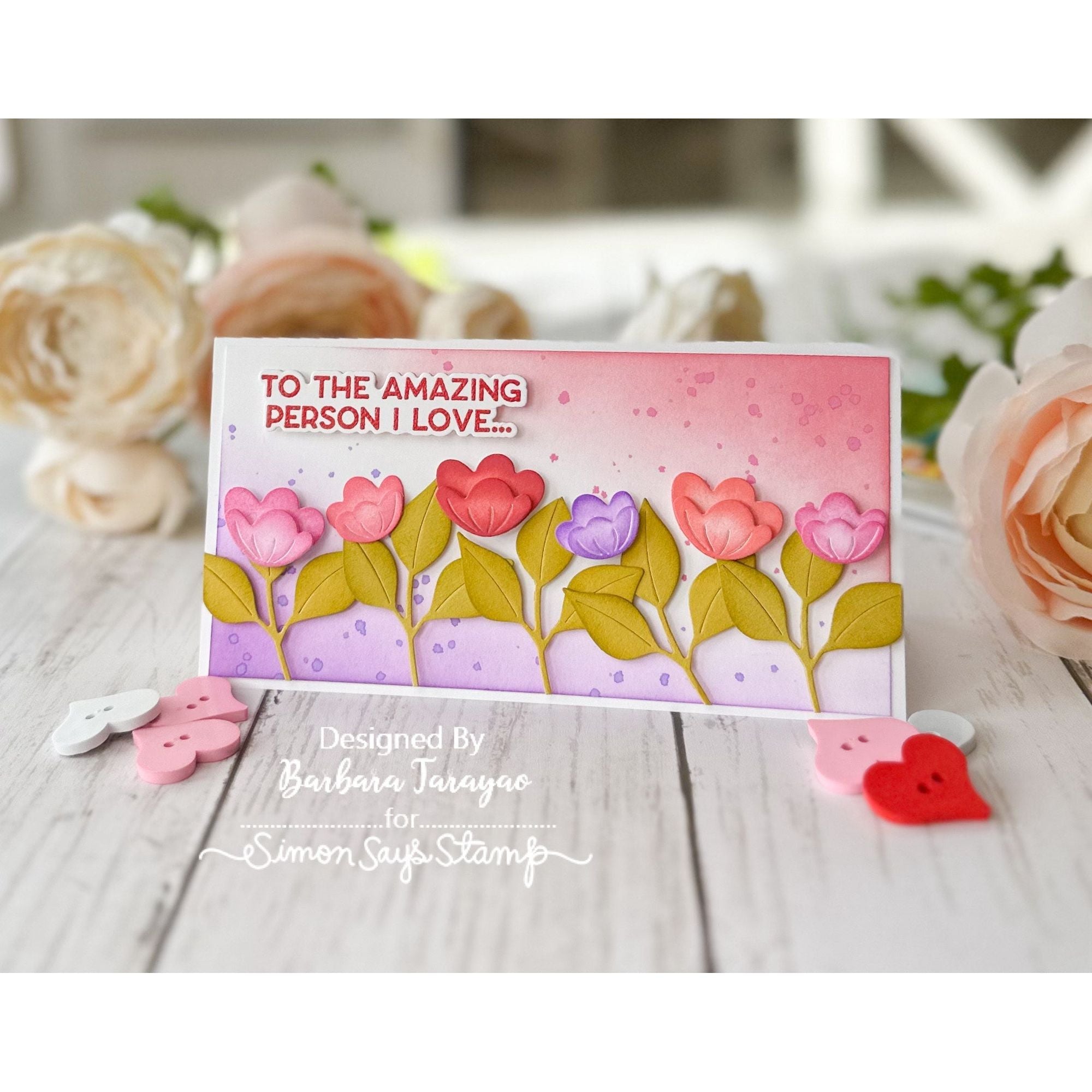 Simon Says Clear Stamps My Love Greetings sss302809c Smitten Love Card
