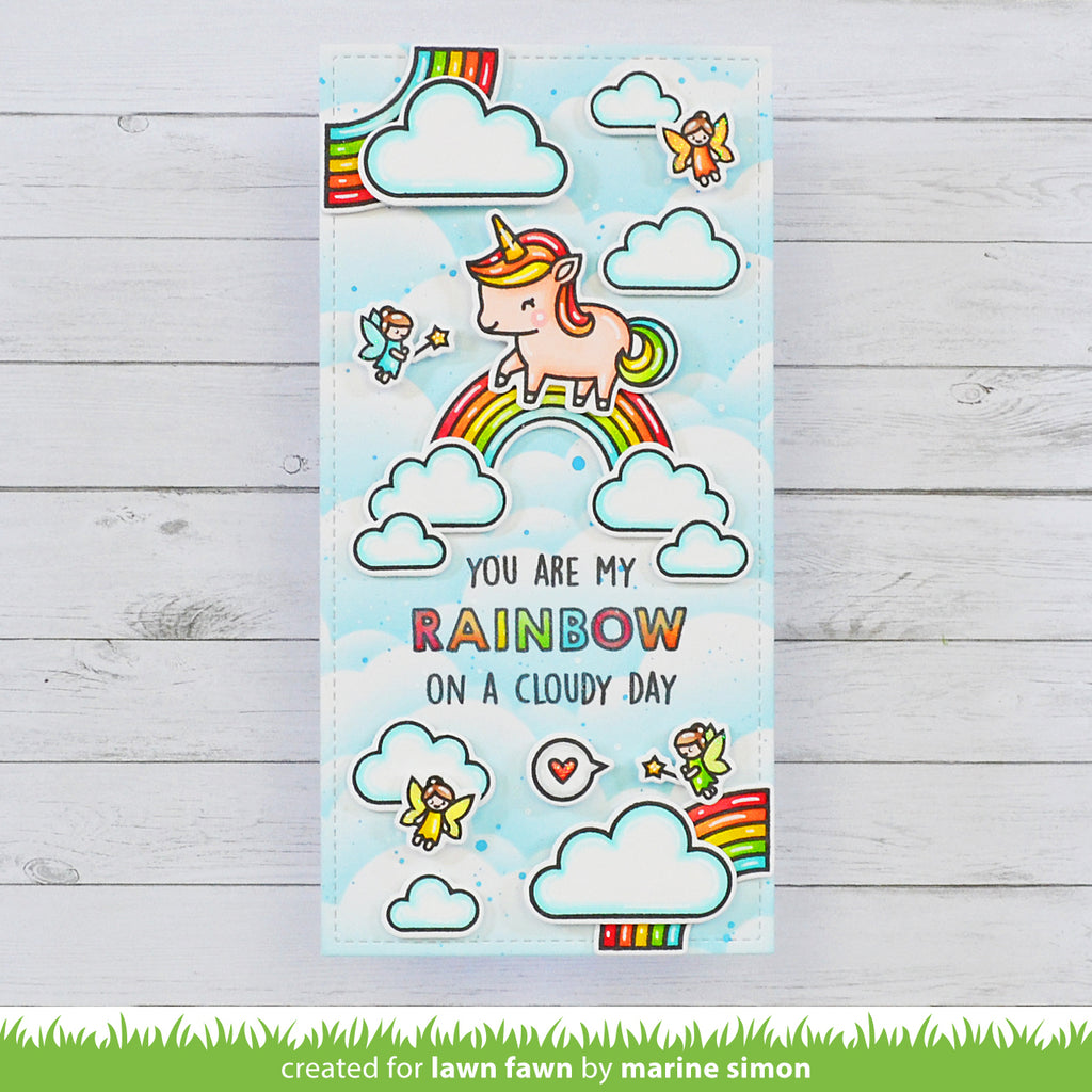 Lawn Fawn Set My Rainbow Clear Stamps and Dies On a Cloudy Day