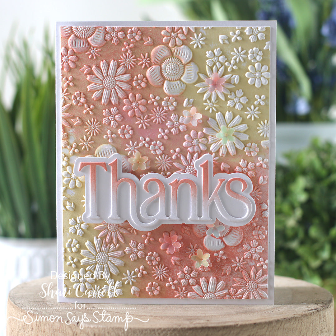 Simon Says Stamp Embossing Folder Mythic Blooms sf574 Always There Floral Thanks Card Shari Carroll | color-code:ALT01