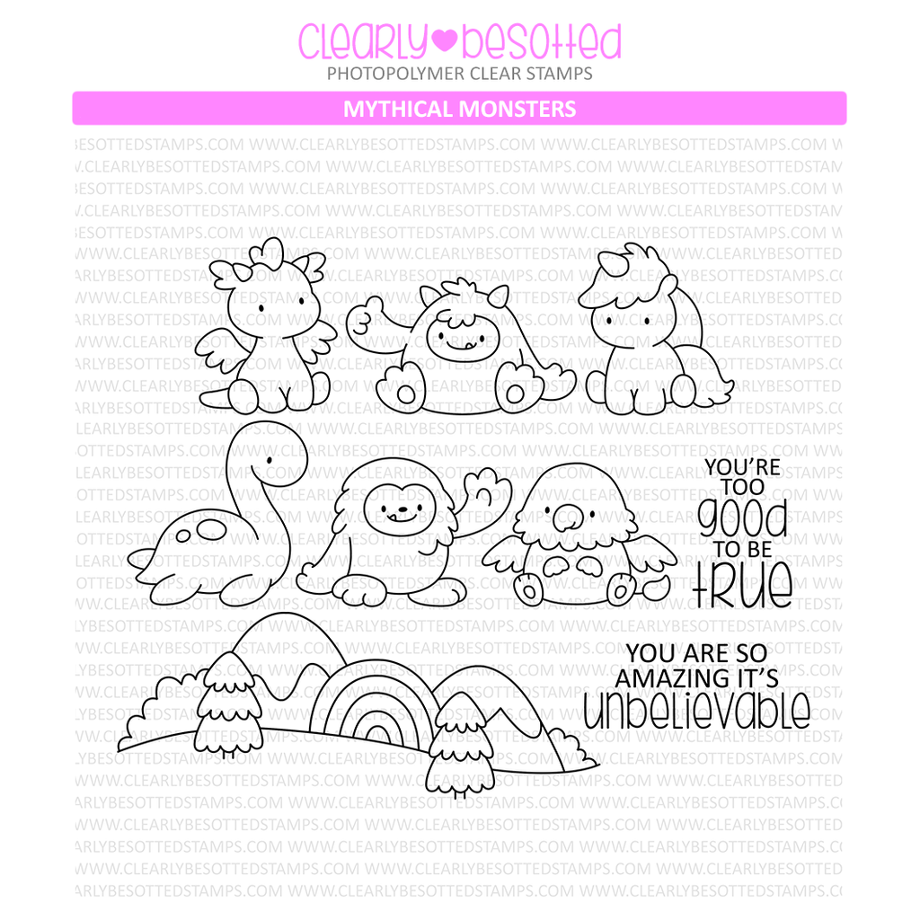 Clearly Besotted MYTHICAL MONSTERS Clear Stamps