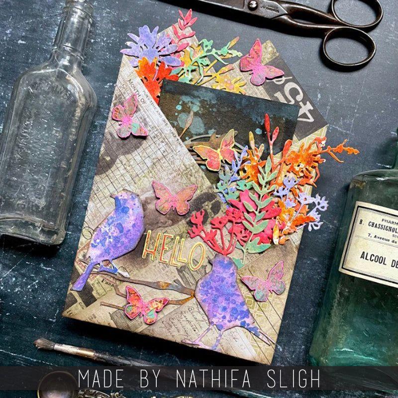 Tim Holtz Sizzix Vault Lovebirds Thinlits Dies 666566 hello