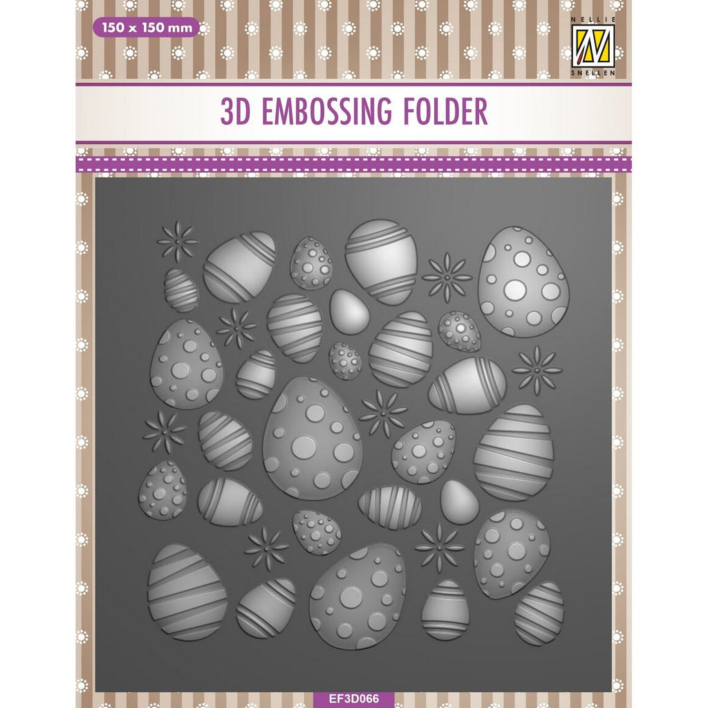 Nellie's Choice Easter Eggs Background 3D Embossing Folder nef3d066