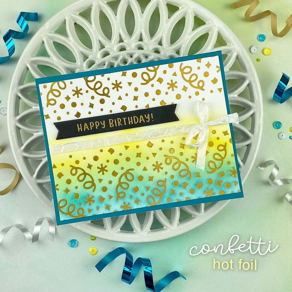 Newton's Nook Designs Confetti Hot Foil Plate NN2307HF2 birthday