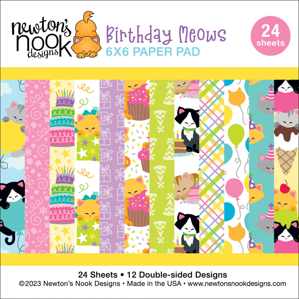 Newton's Nook Designs Birthday Meows 6x6 inch Paper Pad NN2307P01