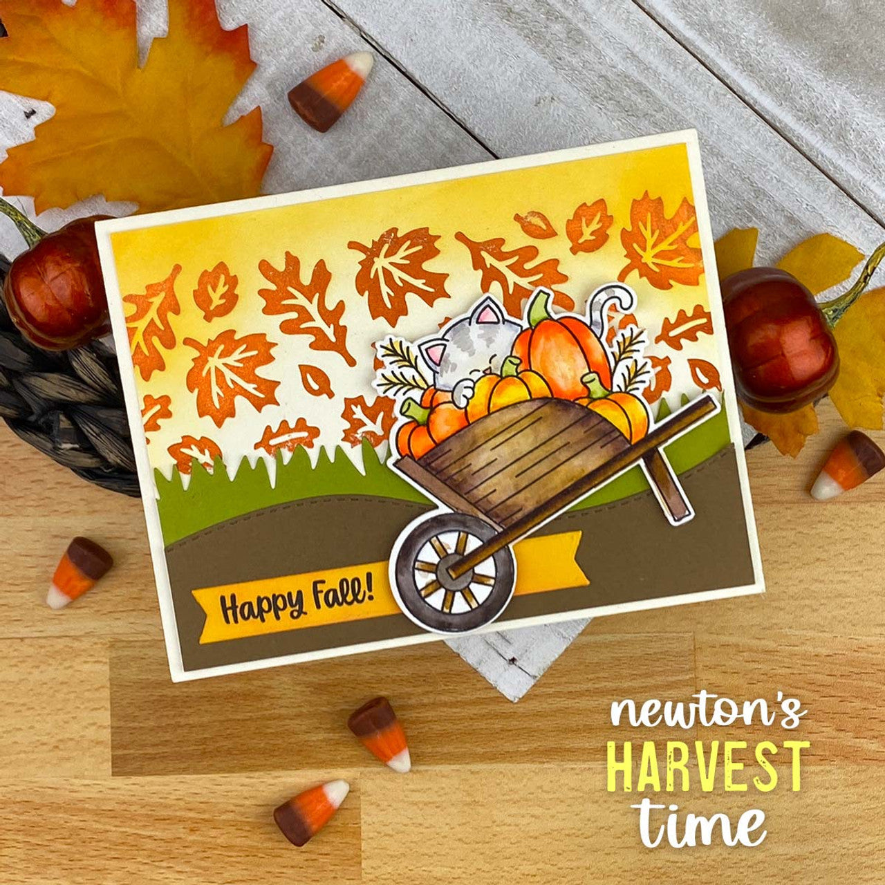 Newton's Nook Designs Newton's Harvest Time Dies nn2308d03 fall card