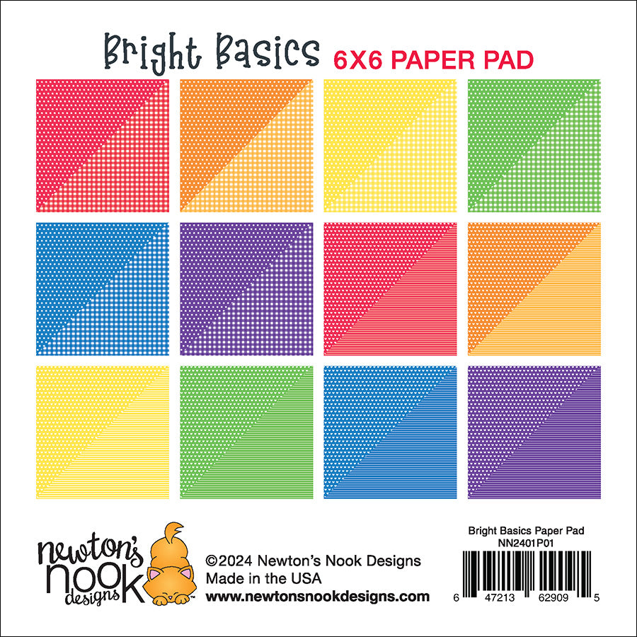 Newton's Nook Designs Bright Basics 6x6 inch Paper Pad nn2401p01 back