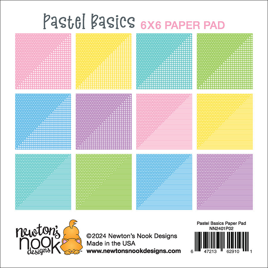 Newton's Nook Designs Pastel Basics 6x6 inch Paper Pad nn2401p02 back