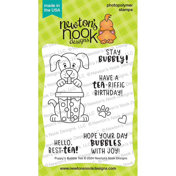 Newton's Nook Designs Puppy's Bubble Tea Clear Stamps nn2404s02