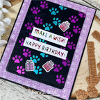 Newton's Nook Designs Birthday Greetings Hot Foil Plates NN2307HF1 paws