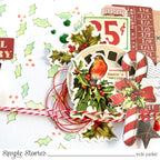 Simple Stories Vintage Dear Santa Holly 6 x 8 Stencil 20834 Christmas Bird Layout