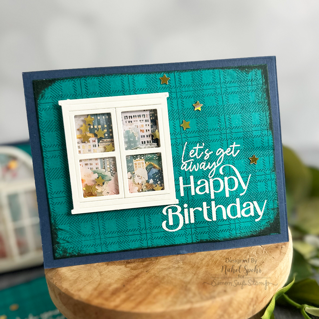 Simon Says Stamp Window Trio Wafer Dies 1401sd Birthday Card | color-code:ALT18