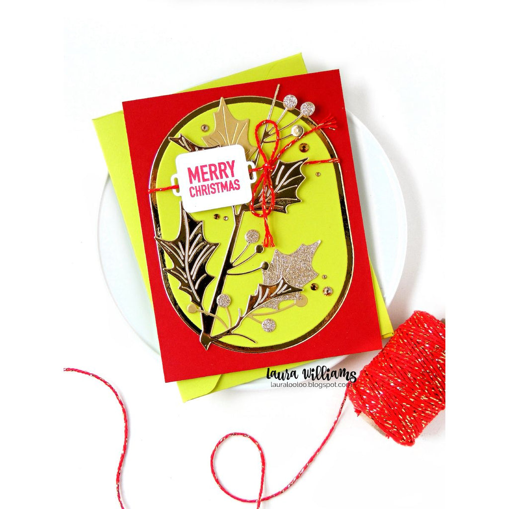 Simon Says Stamp Narrow Holly Cluster Wafer Die s1047 Sugar and Spice Holiday Card | color-code:ALT03