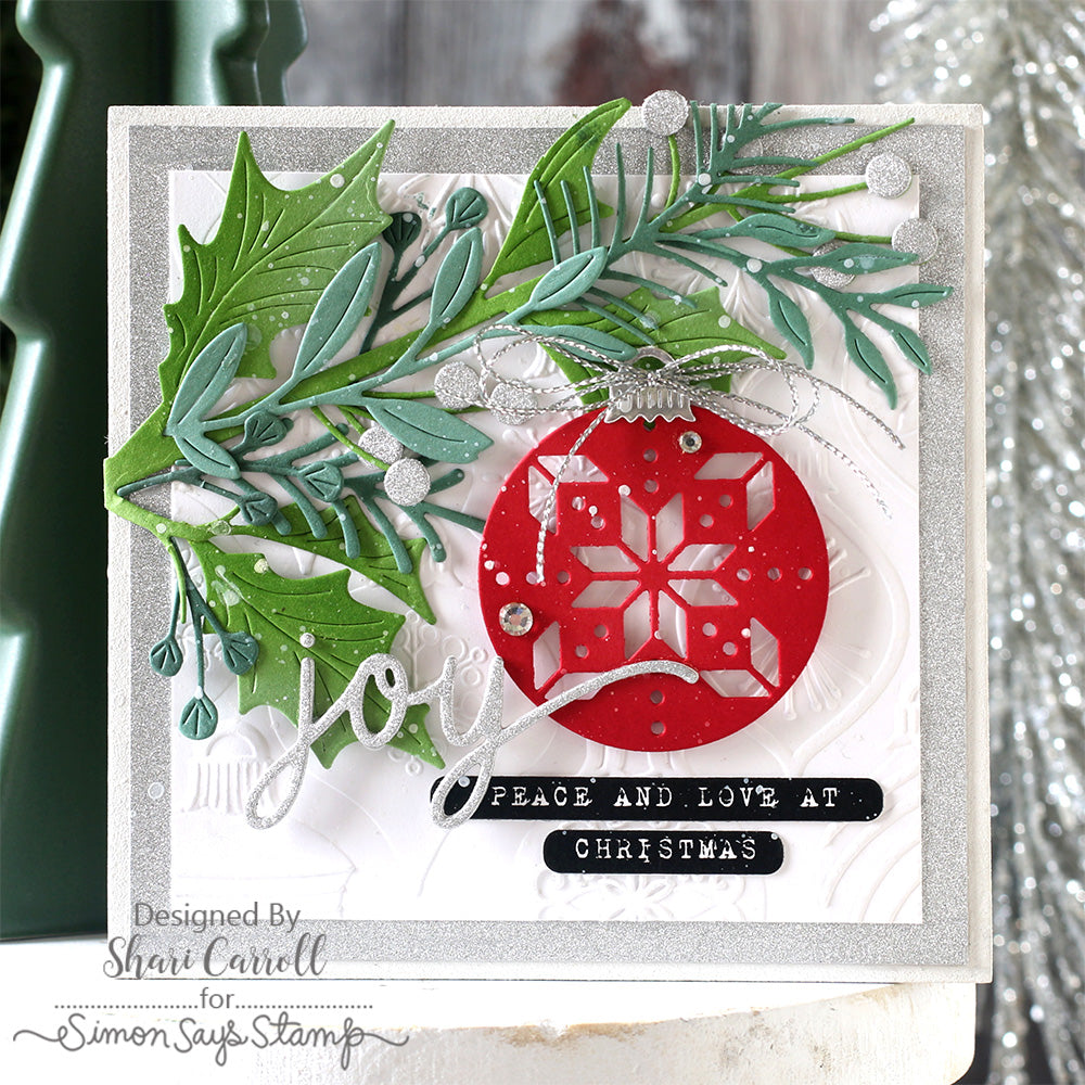 Simon Says Stamp Narrow Holly Cluster Wafer Die s1047 Sugar and Spice Holiday Card | color-code:ALT05