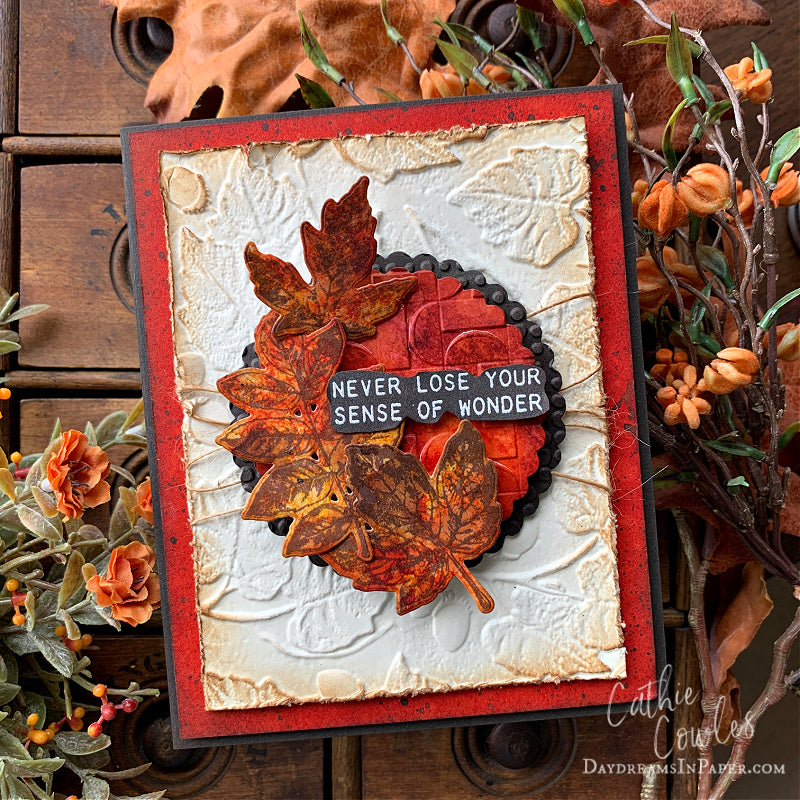Tim Holtz Nature's Wonder Stamps with Simon Says Stamp Dies Bundle setnw25 Fall Card