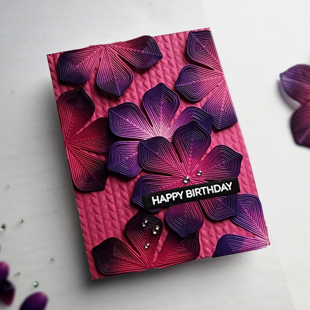 Simon Says Embossing Folder Neatly Knitted sf364 Splendor Birthday Card | color-code:ALT02