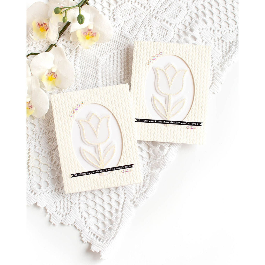 Simon Says Embossing Folder Neatly Knitted sf364 Splendor Tulip Cards | color-code:ALT03