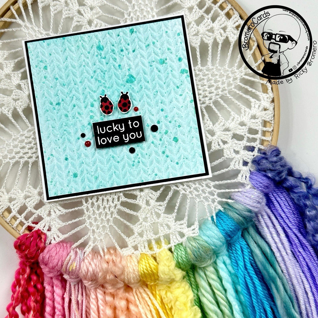 Simon Says Embossing Folder Neatly Knitted sf364 Splendor Love You Card