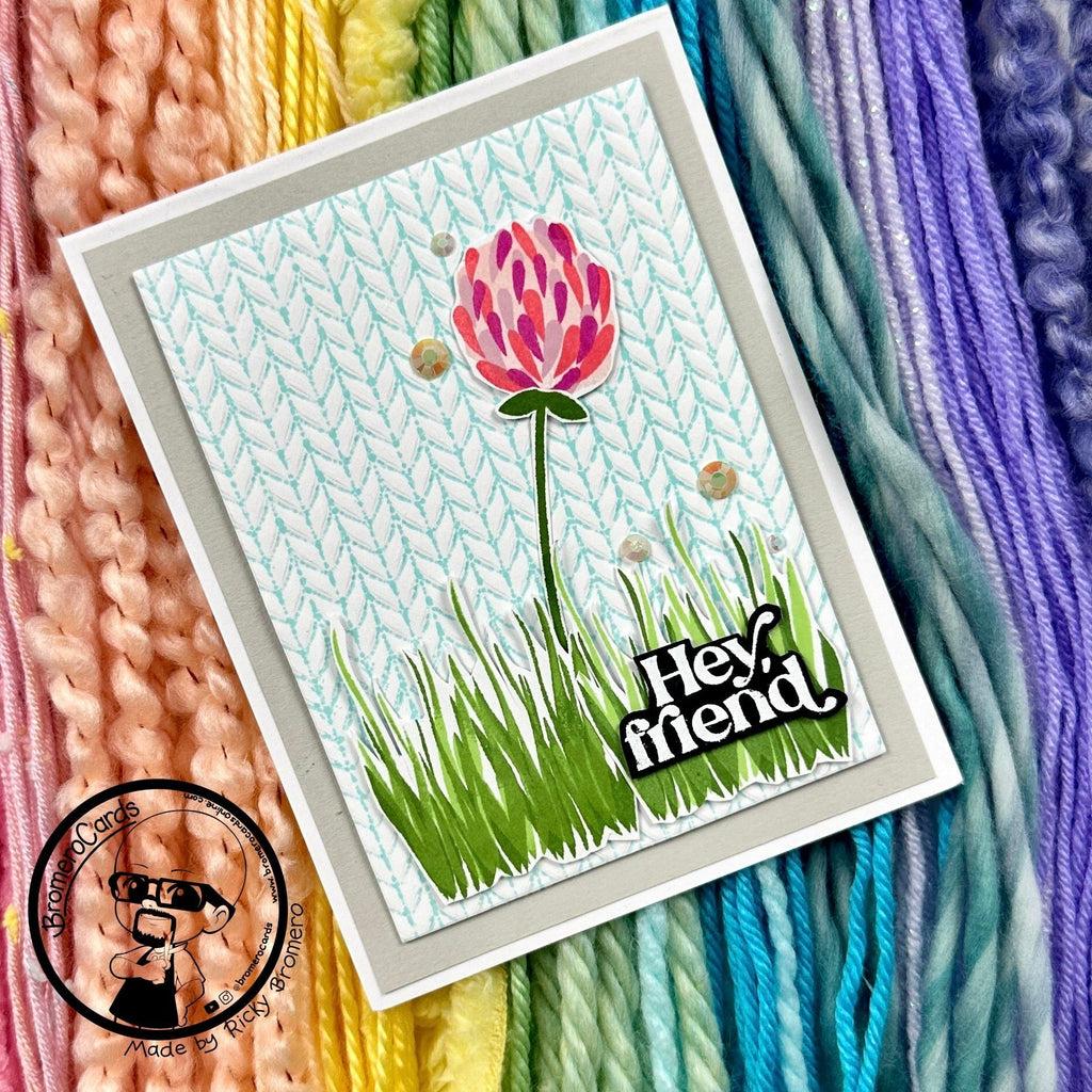 Simon Says Embossing Folder Neatly Knitted sf364 Splendor Friend Card