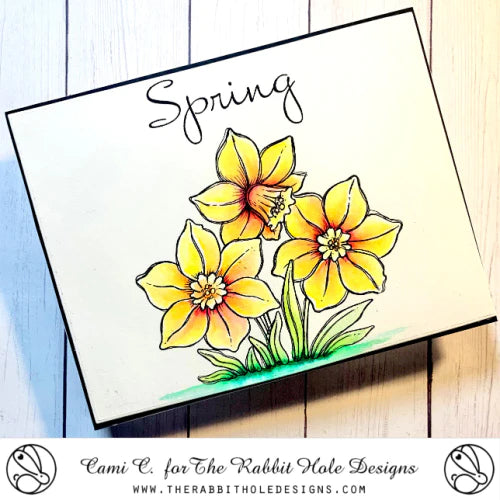 The Rabbit Hole Designs Daffodil Clear Stamps trh-228 spring