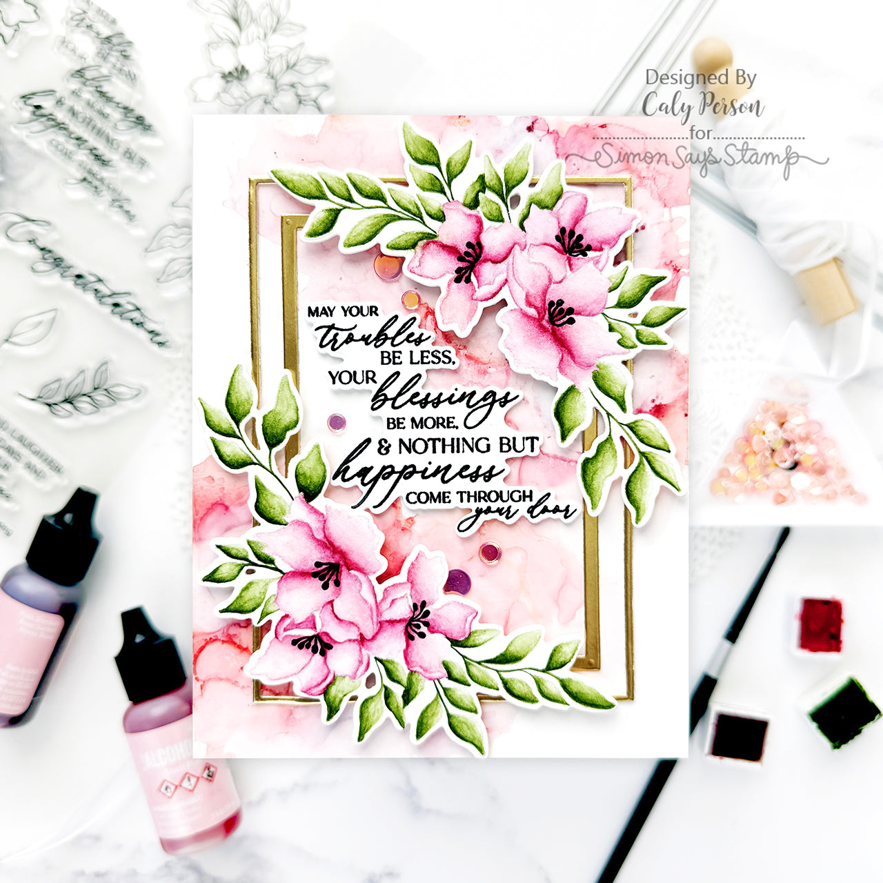 Simon Says Stamp Embellishment Mix Neon Peach 0525np Moments in Time Wedding Card | color-code:ALT02