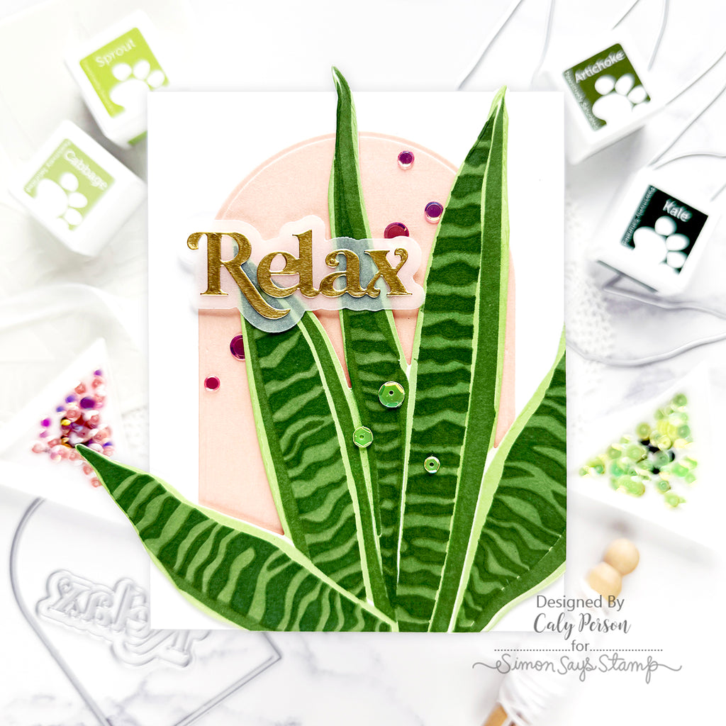Simon Says Stamp Embellishment Mix Neon Peach 0525np Moments in Time Relax Card | color-code:ALT01