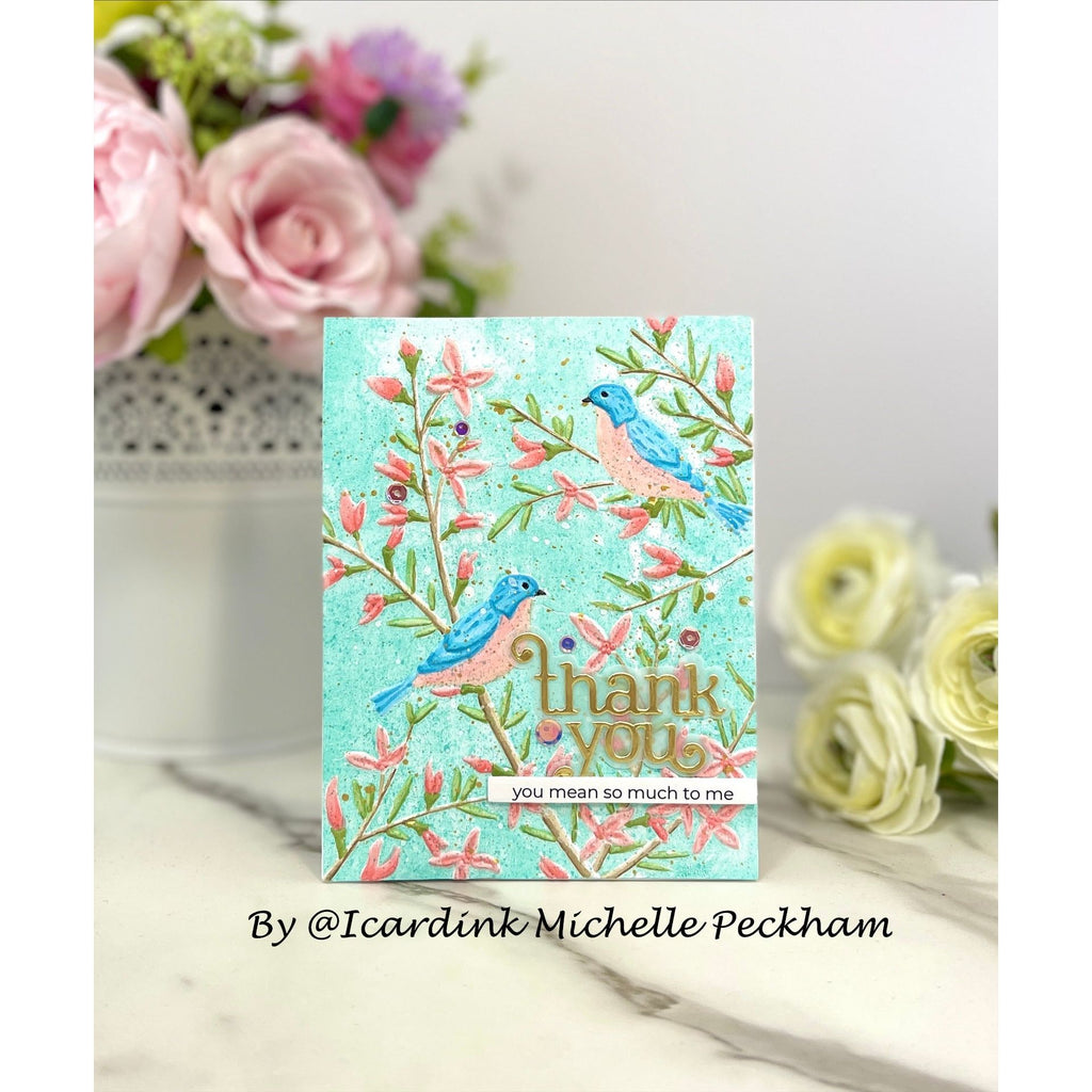 Simon Says Stamp Embellishment Mix Neon Peach 0525np Moments in Time Thank You Card