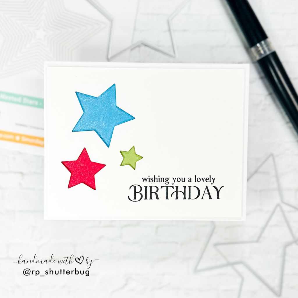 Simon Says Stamp Nested Stars Wafer Dies 1385sd And Everything Nice Birthday Card