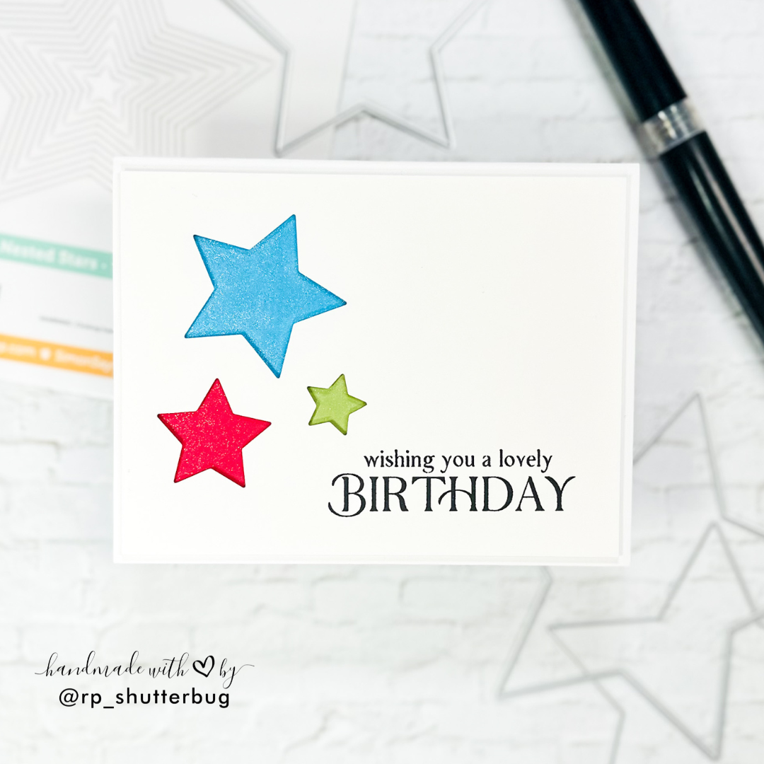 Simon Says Stamp Nested Stars Wafer Dies 1385sd And Everything Nice Birthday Card