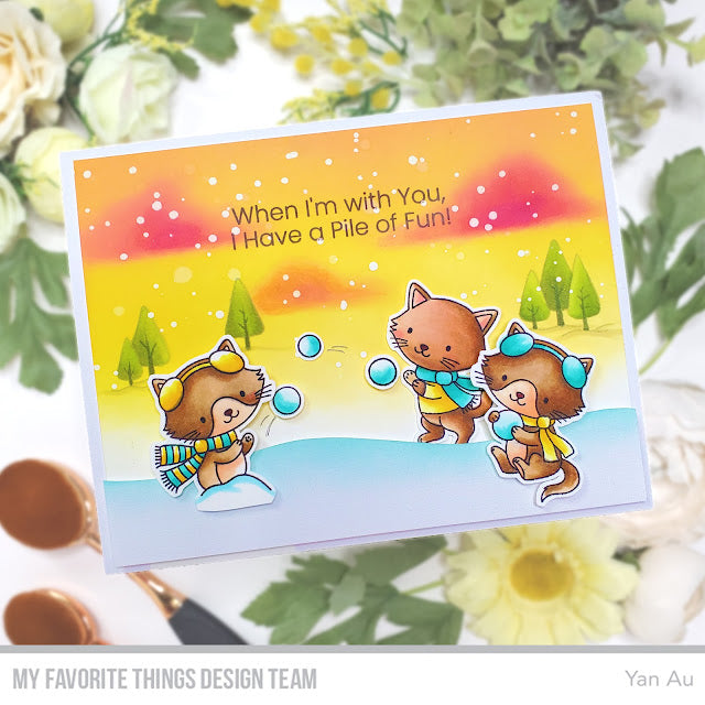 My Favorite Things Winter Kittens Clear Stamps cs843 When I'm with You, I have a Pile of Fun | color-code:alt1