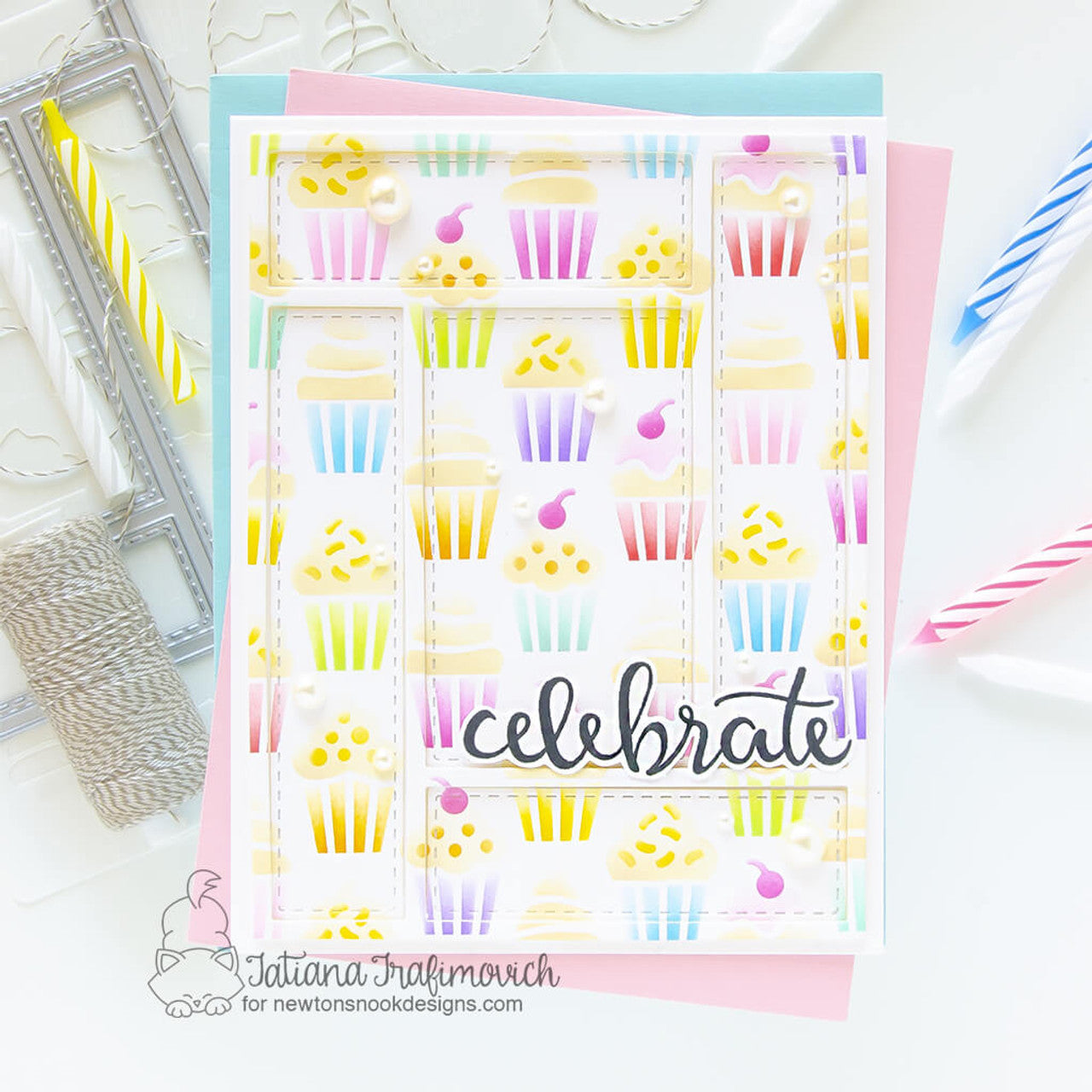 Newton's Nook Designs A2 Card Layout Die nn2403d03 celebrate