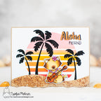 Newton's Nook Designs Aloha Newton Clear Stamps 20160702 sunset