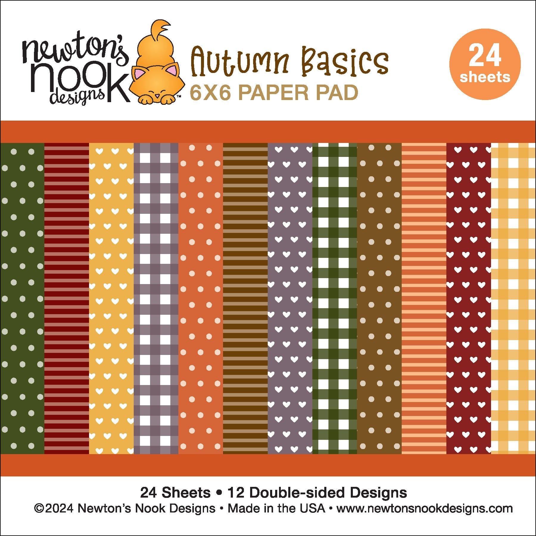 Newton's Nook Designs Autumn Basics 6 x 6 inch Paper Pad nn2409p03