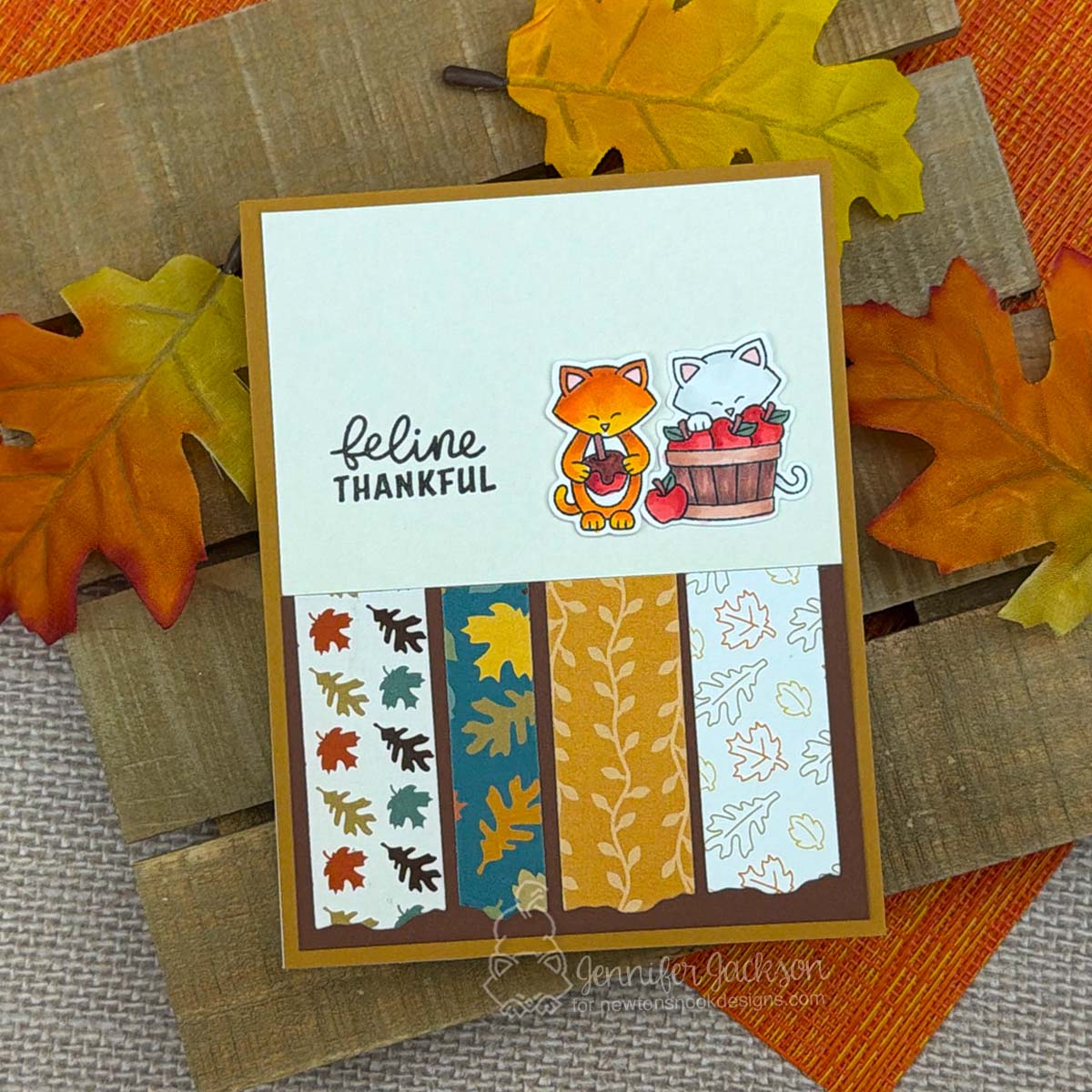 Newton's Nook Designs Autumn Cats Dies nn2609d01 feeling thankful card