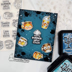 Newton's Nook Designs Autumn Coffees Clear Stamps nn2509s01 owl