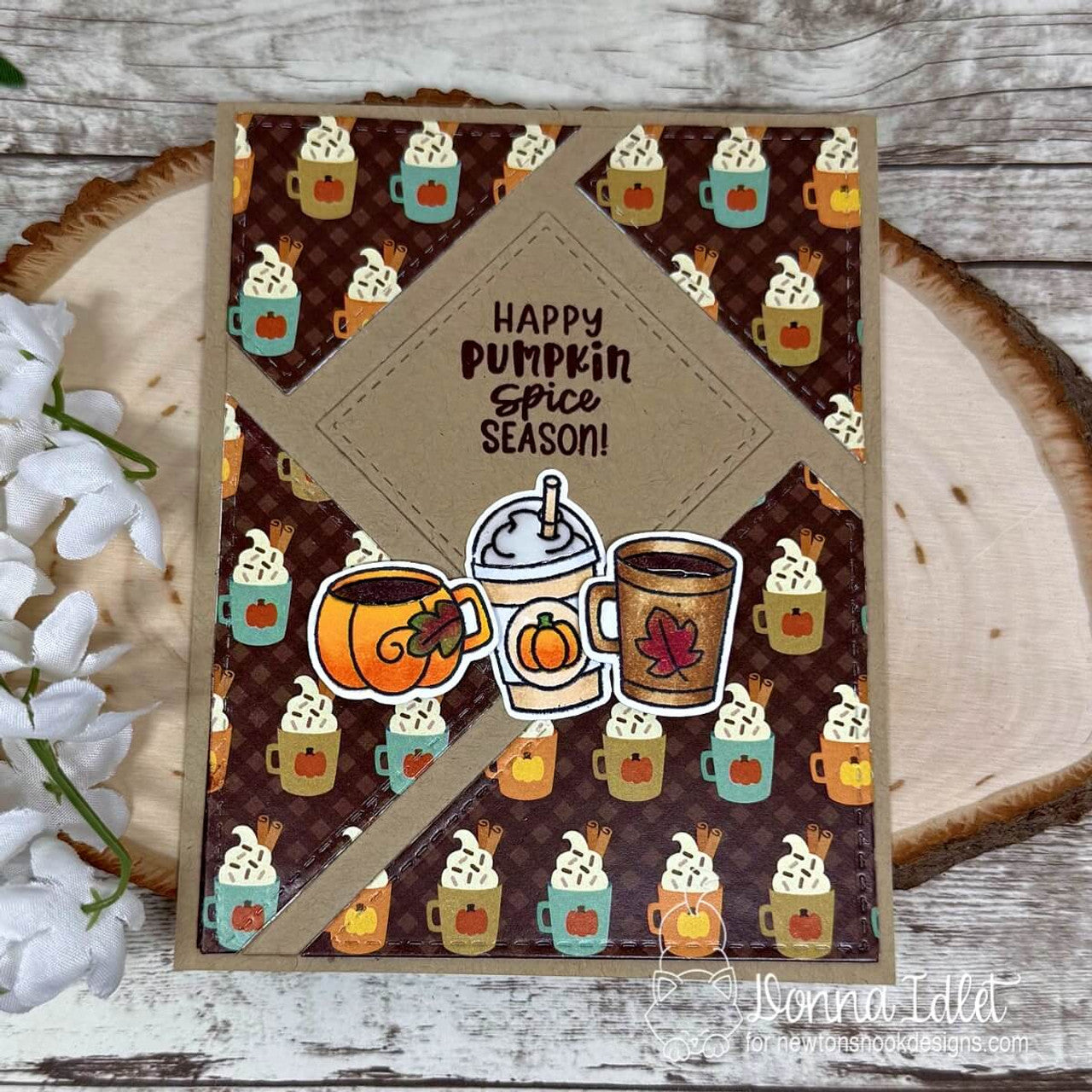 Newton's Nook Designs Autumn Coffees Clear Stamps nn2509s01 pumpkin