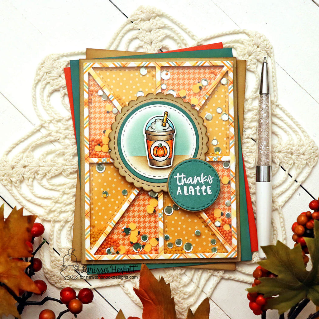 Newton's Nook Designs Autumn Coffees Clear Stamps nn2509s01 shaker
